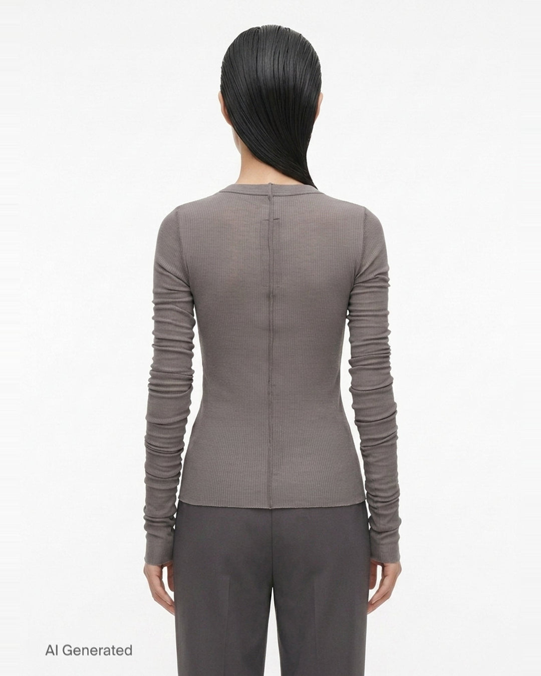 Cropped Rib Long Sleeve Tee | Rick Owens | Club21 - back