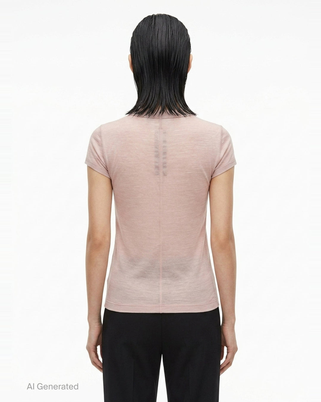 Cropped Wool Silk Jersey Tee | Rick Owens | Club21 - back