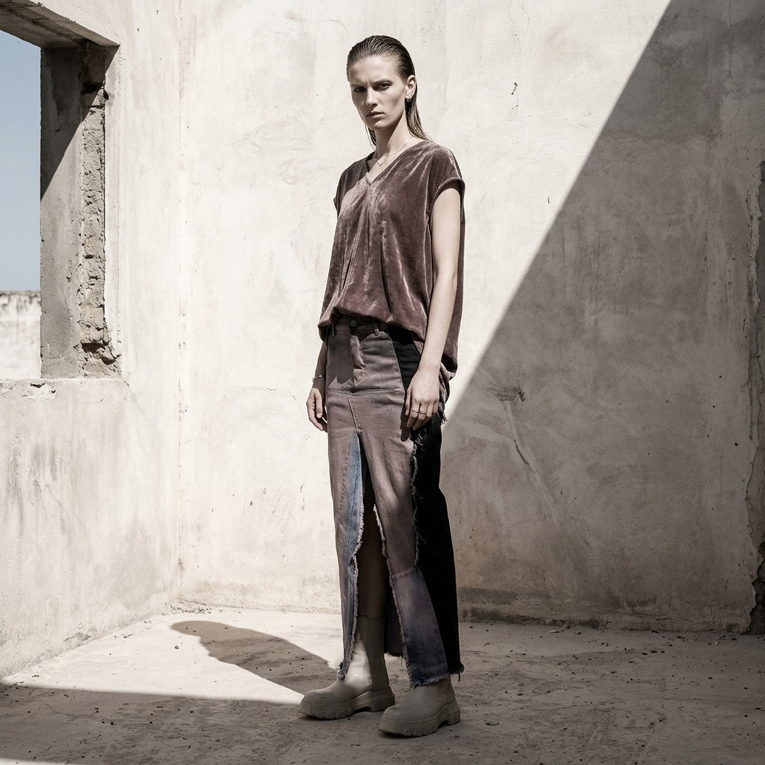 Denim Sliced Rose Wash Skirt | Rick Owens | Club21 - lifestyle