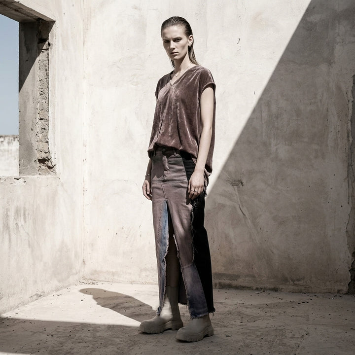 Denim Sliced Rose Wash Skirt | Rick Owens | Club21 - lifestyle