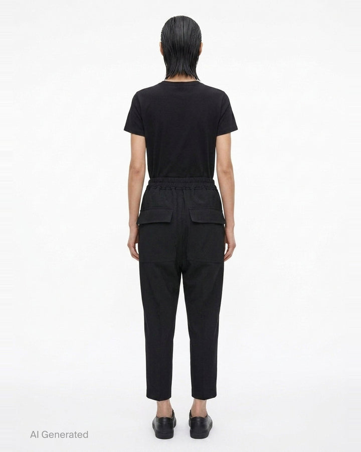 Drawstring Astaires Cropped Pants | Rick Owens | Club21 - back