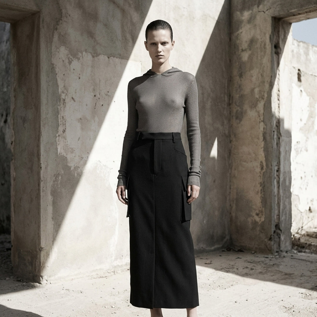 Firbanks Grain de Poudre Midi Skirt | Rick Owens | Club21 - lifestyle