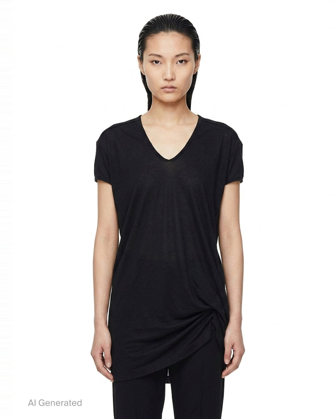 Hiked Viscose Silk T-Shirt Dress | Rick Owens | Club21 - front