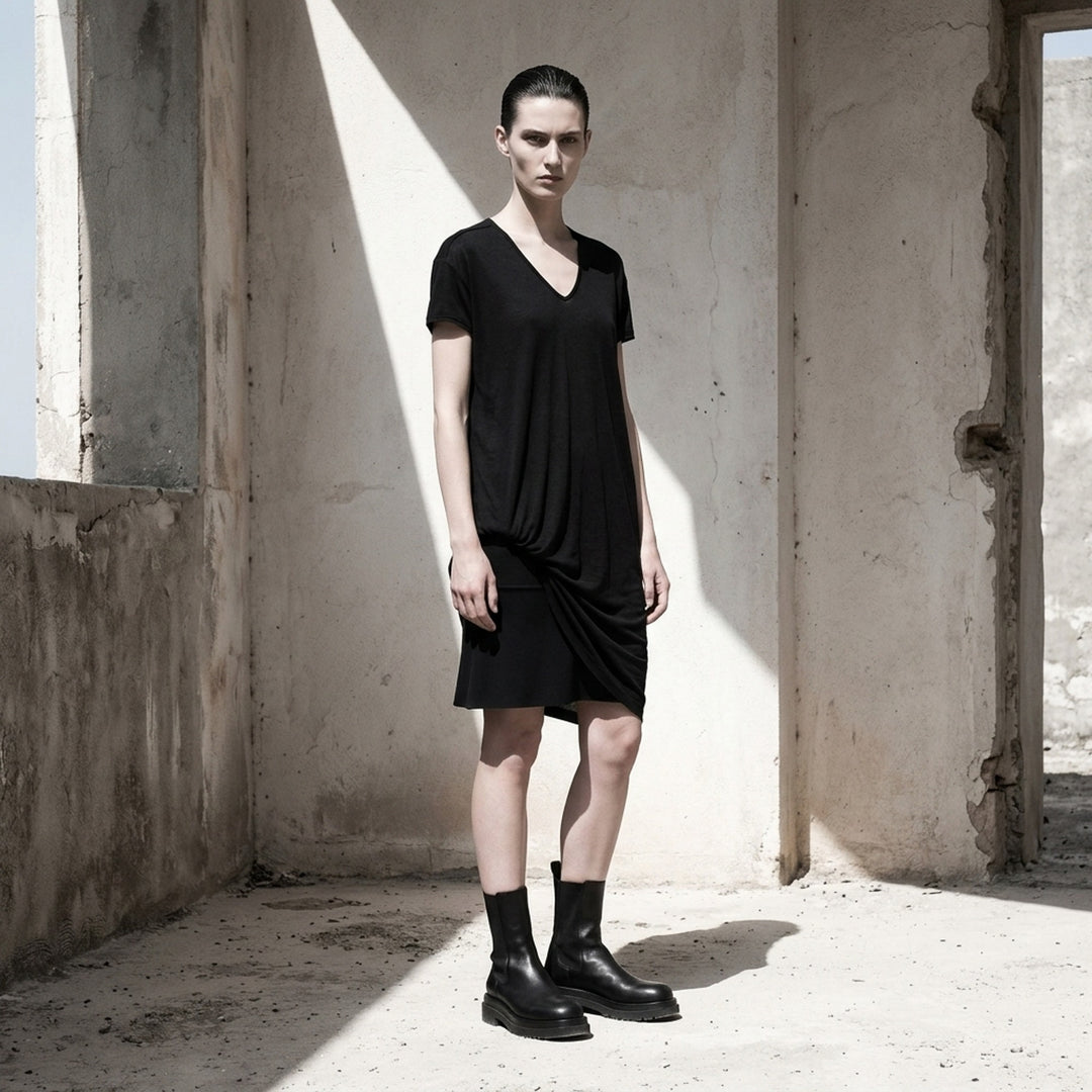 Hiked Viscose Silk T-Shirt Dress | Rick Owens | Club21 - lifestyle