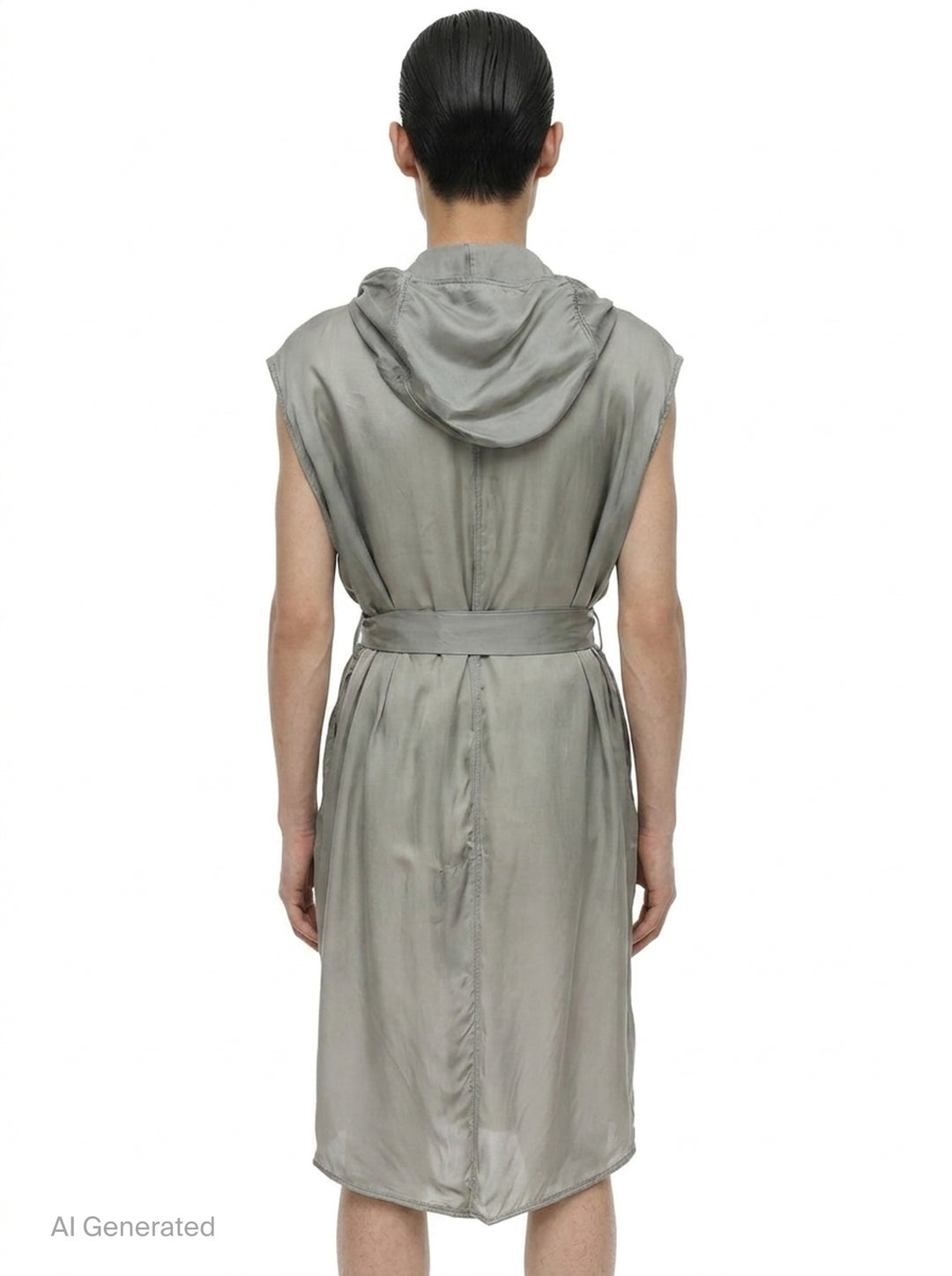 Hooded Belted Sleeveless Coat | Rick Owens | Club21 - back