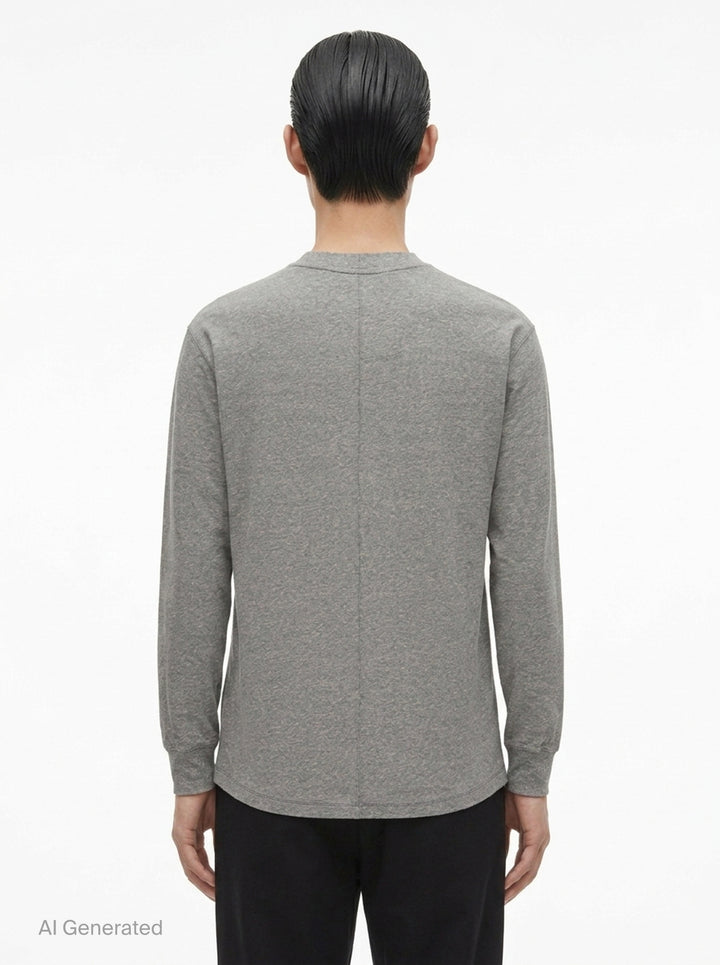 Jumbo Long Sleeve Melange Tee | Rick Owens | Club21 - back