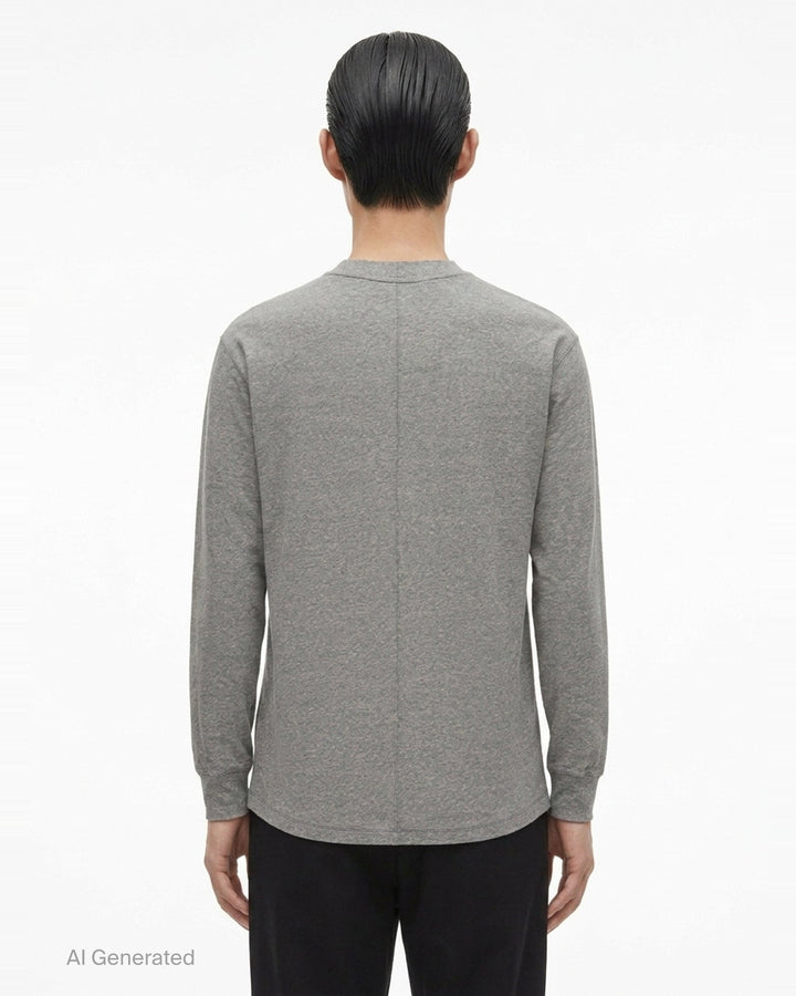 Jumbo Long Sleeve Melange Tee | Rick Owens | Club21 - back