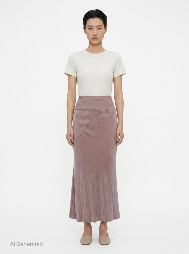 Knee Bias Velvet Skirt | Rick Owens | Club21 - front