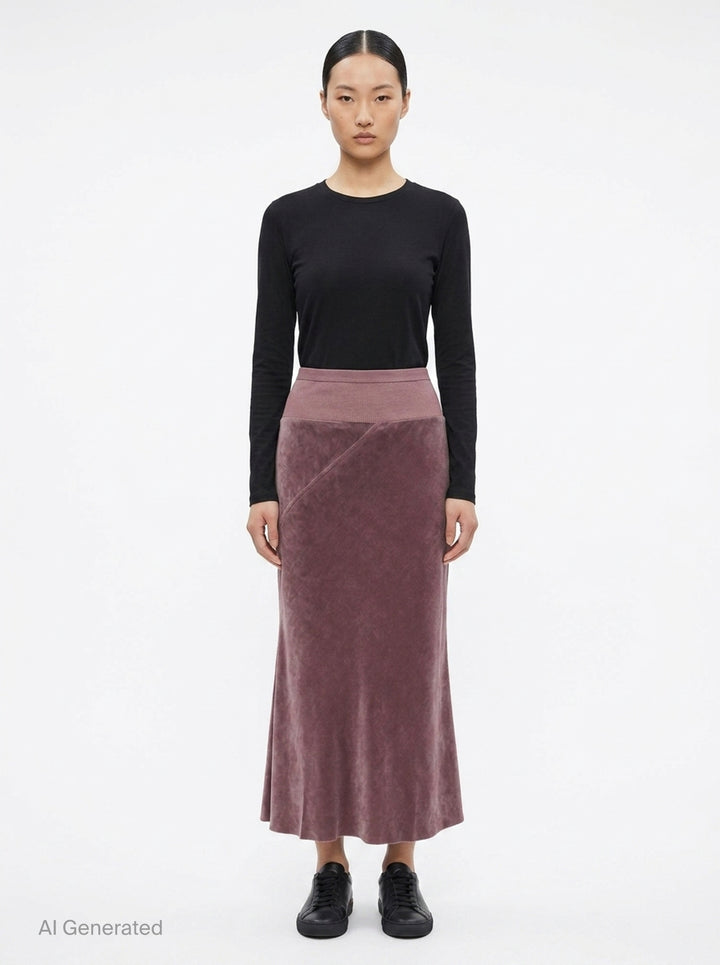 Knee Bias Velvet Skirt | Rick Owens | Club21 - front