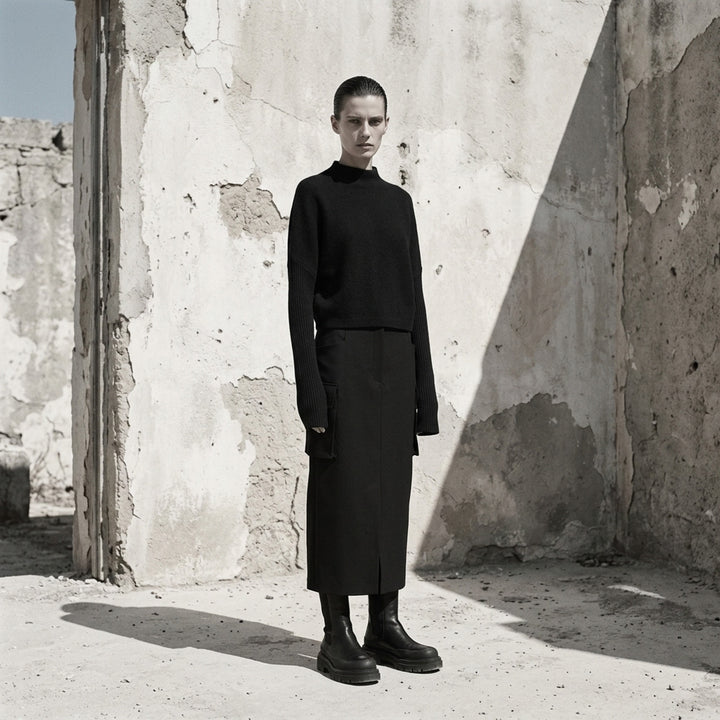 Long Sleeve Crater Felt Cashmere Sweater | Rick Owens | Club21 - lifestyle
