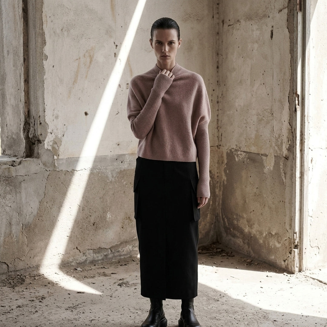 Long Sleeve Crater Felt Cashmere Sweater | Rick Owens | Club21 - lifestyle