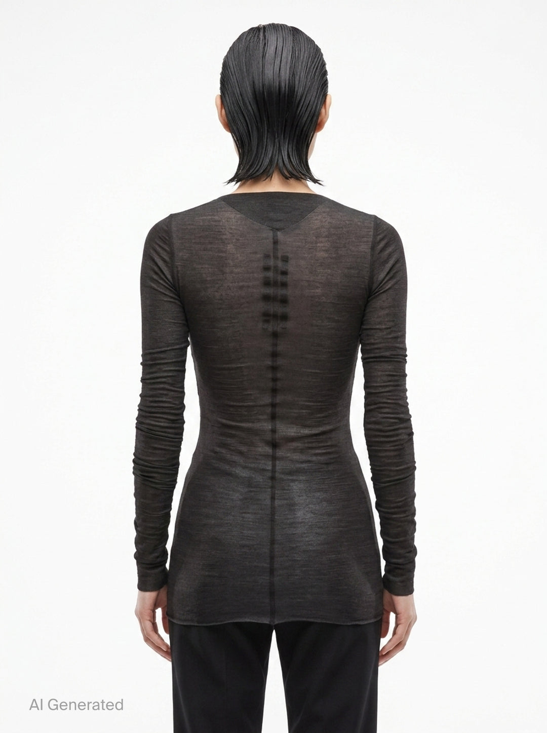 Long Sleeve Wool Silk Tee | Rick Owens | Club21 - back