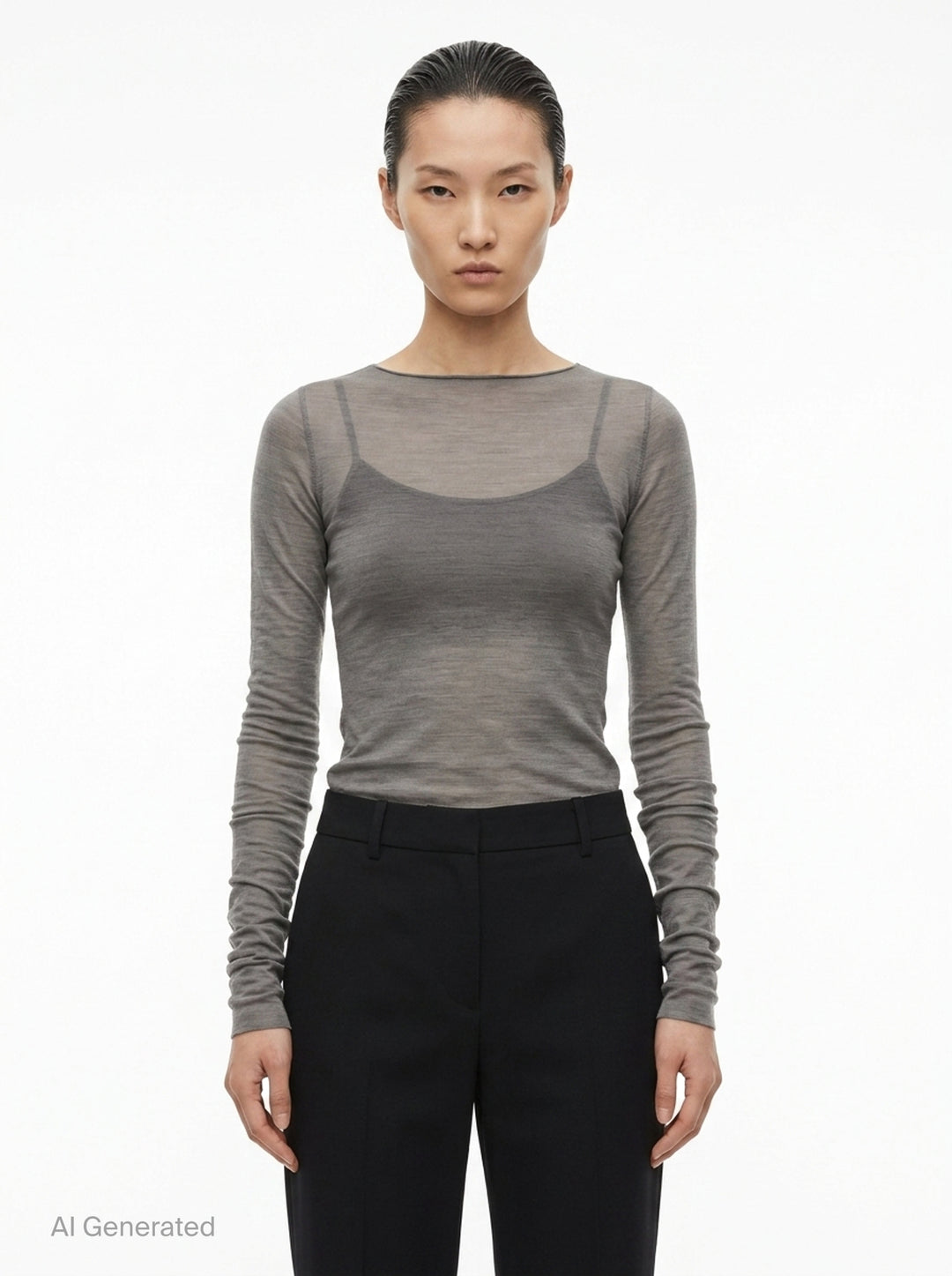 Long Sleeve Wool Silk Tee | Rick Owens | Club21 - front