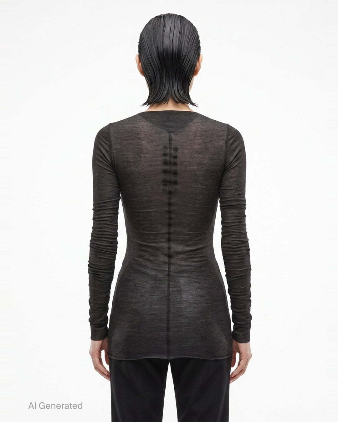 Long Sleeve Wool Silk Tee | Rick Owens | Club21 - back