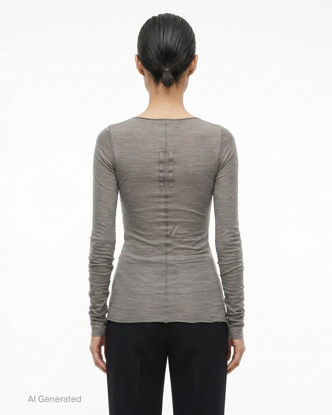 Long Sleeve Wool Silk Tee | Rick Owens | Club21 - back