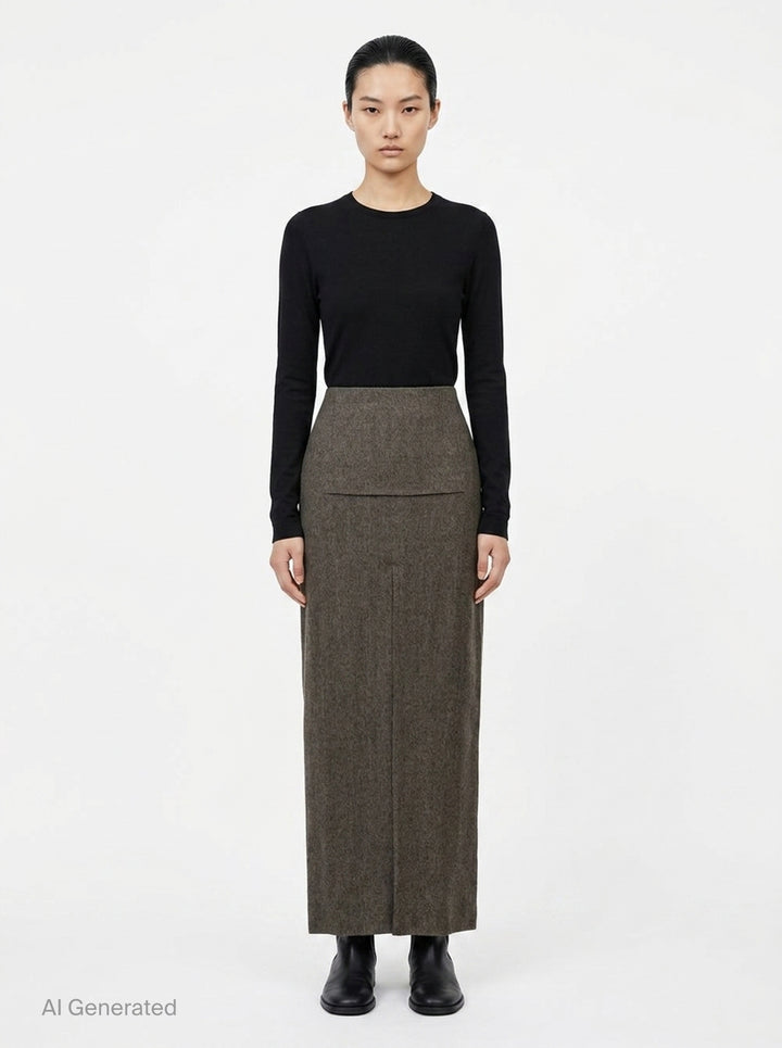 Sliced Maxi Skirt | Rick Owens | Club21 - front