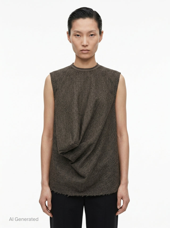 Subhuman Draped Woven Top | Rick Owens | Club21 - front