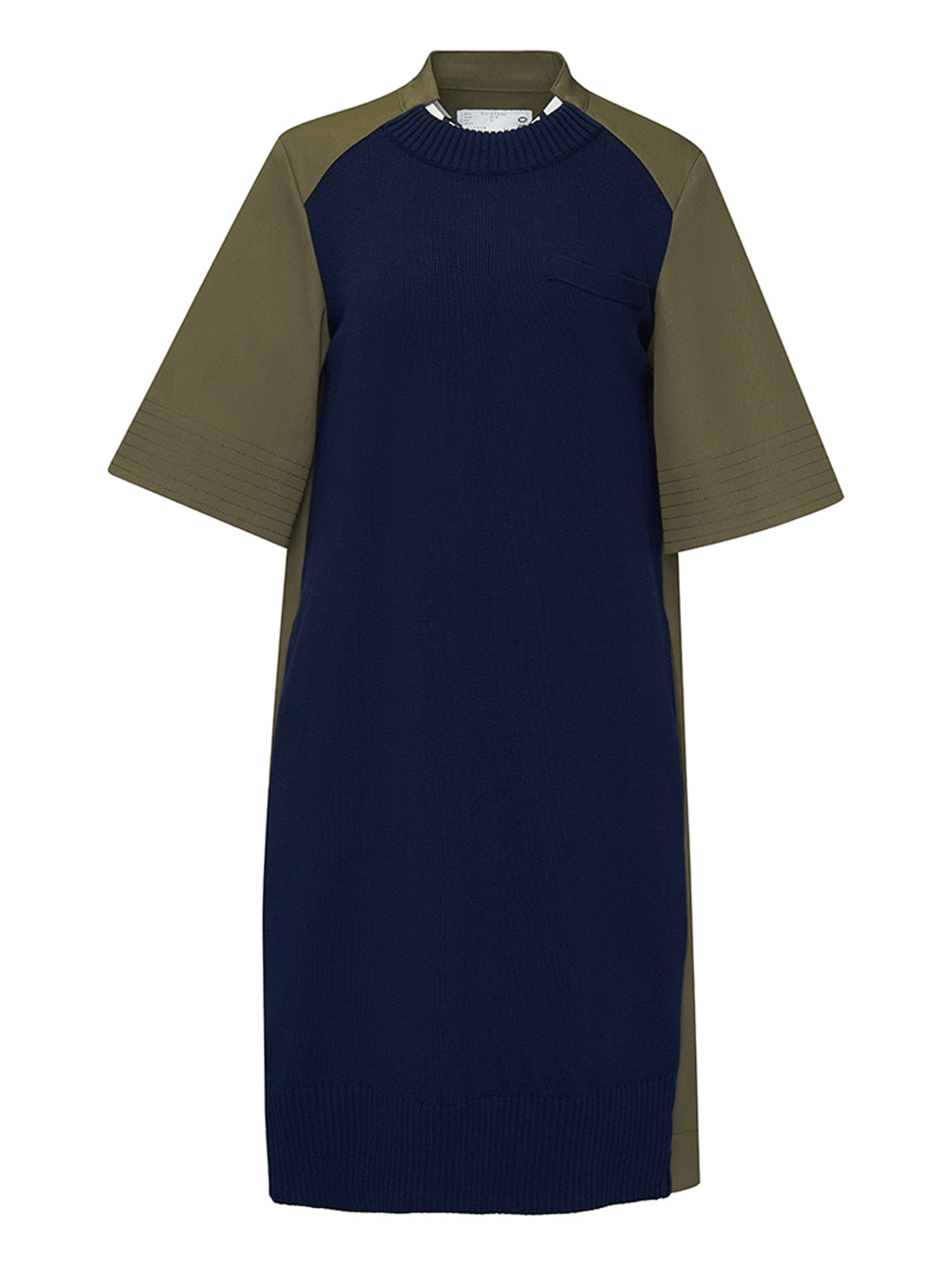 sacai-Cotton-Gabardine-Knit-Dress-Navy-1