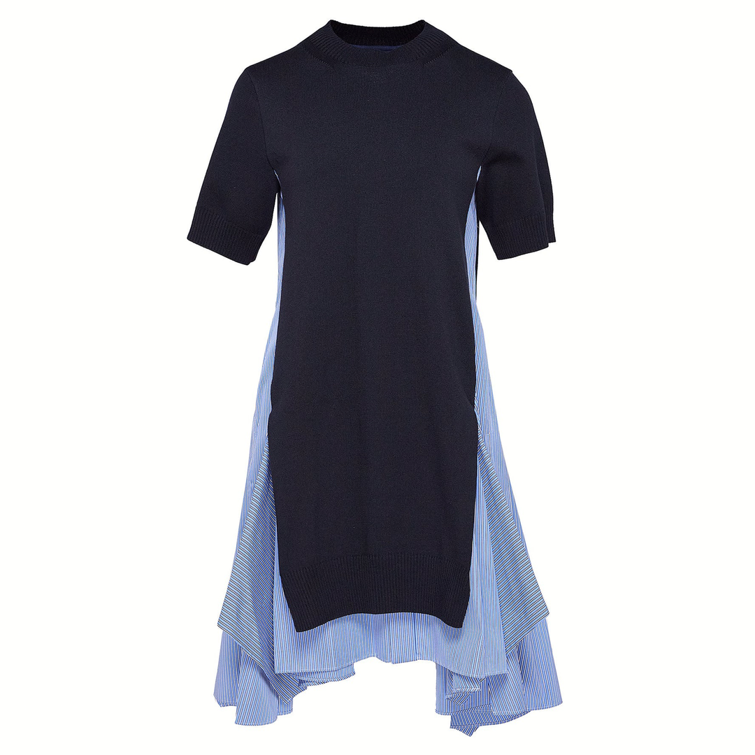 Cotton Poplin X Knit Dress