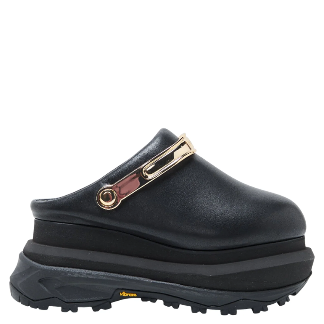 Leather Sabot Wedges