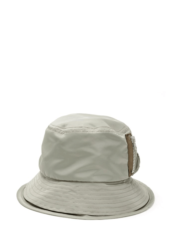 sacai-Pocket-Double-Brim-Hat-Nylon-Women-Khaki-1