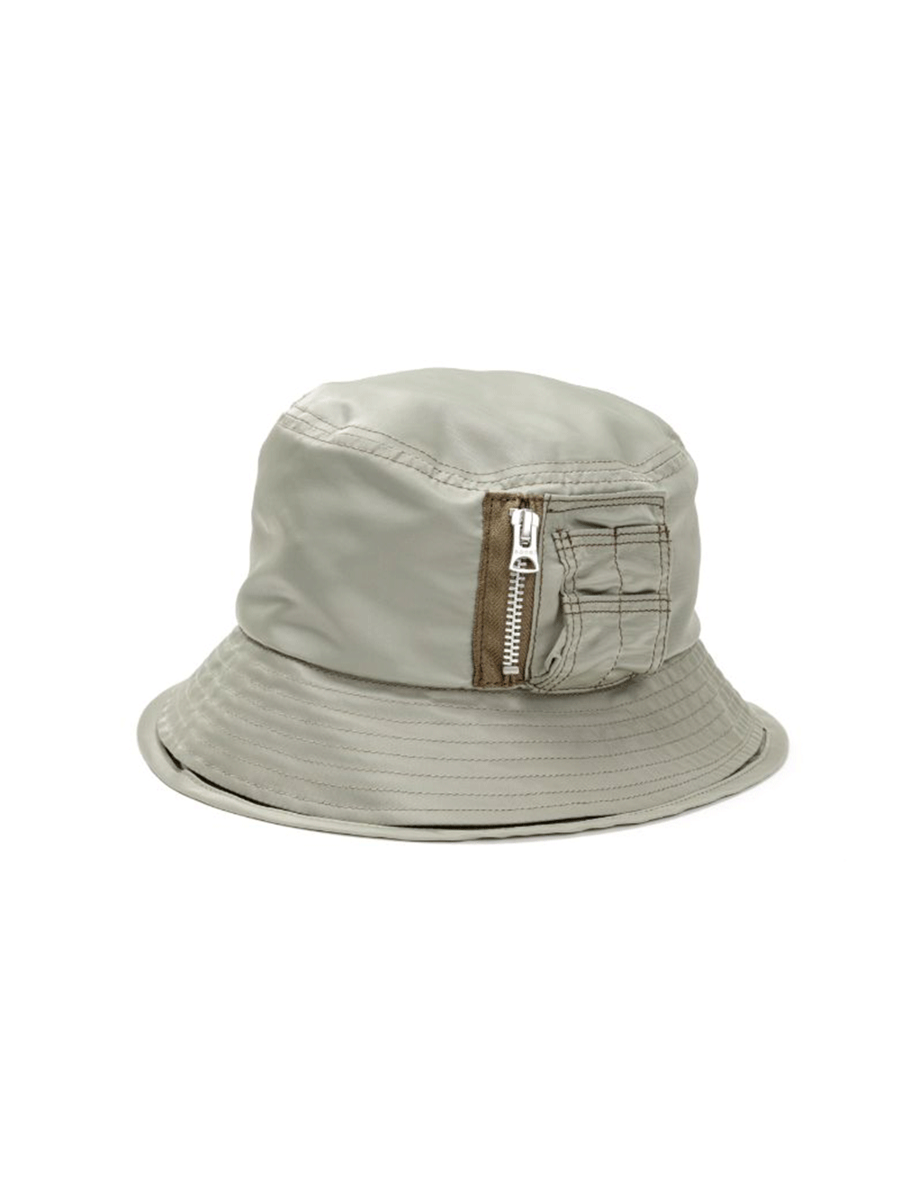 sacai-Pocket-Double-Brim-Hat-Nylon-Women-Khaki-2