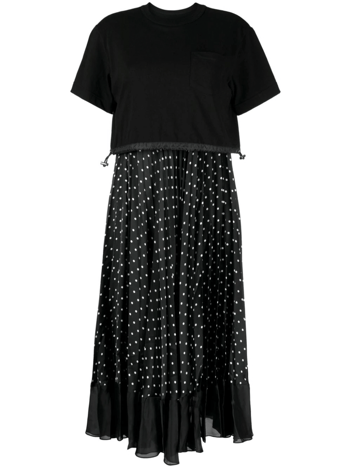 sacai-Polka-Dot-Print-Cotton-Jersey-Dress-Black-1