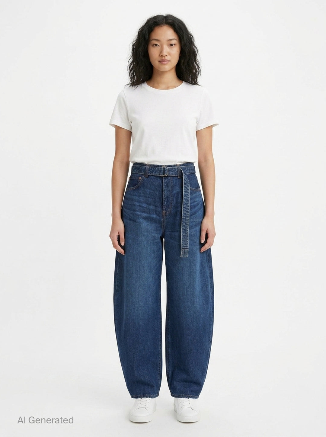 Belted Barrel Leg Jeans | sacai | Club21 - front