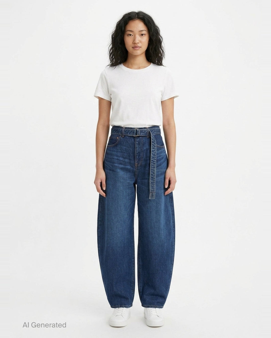 Belted Barrel Leg Jeans | sacai | Club21 - front