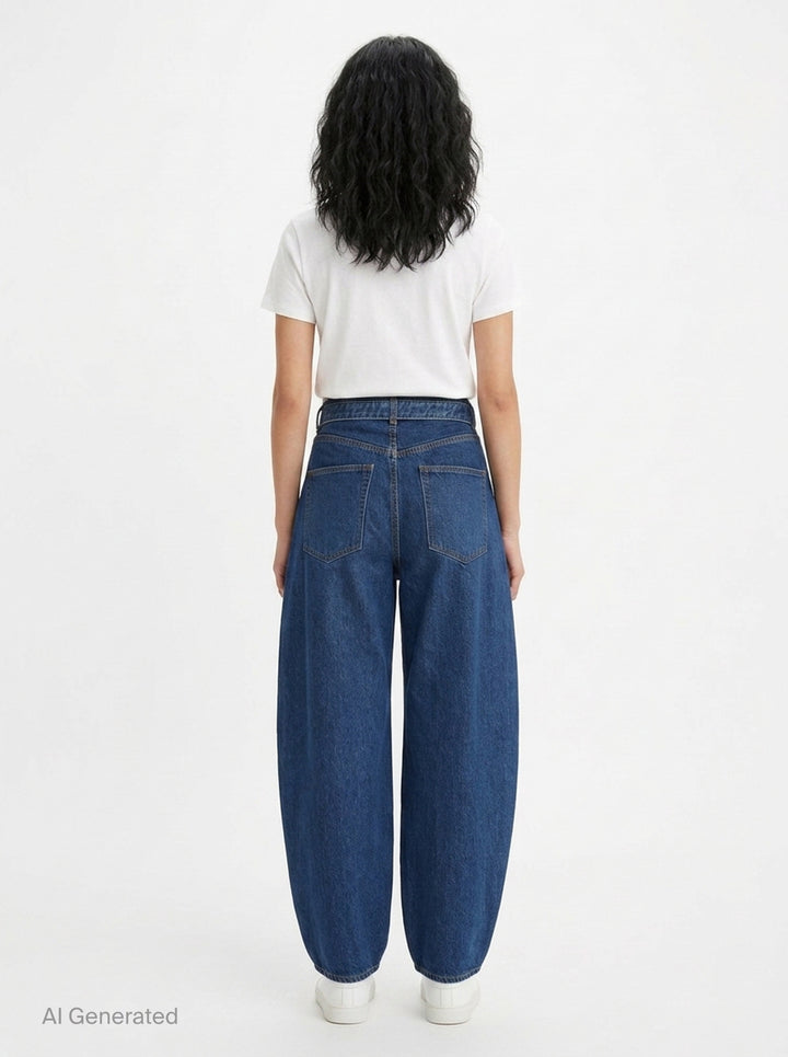 Belted Barrel Leg Jeans | sacai | Club21 - back