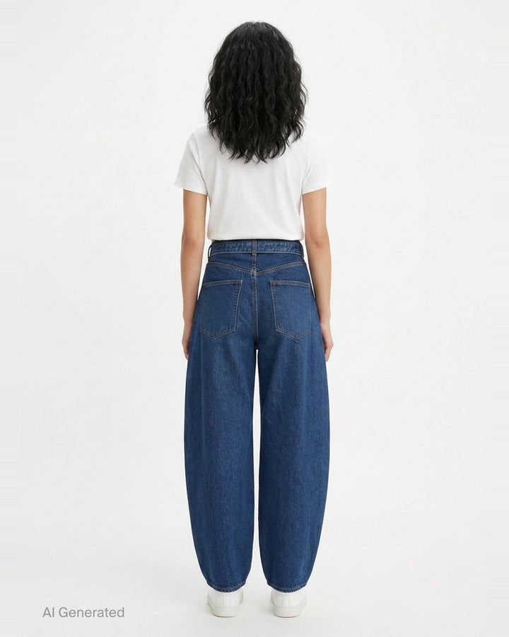 Belted Barrel Leg Jeans | sacai | Club21 - back