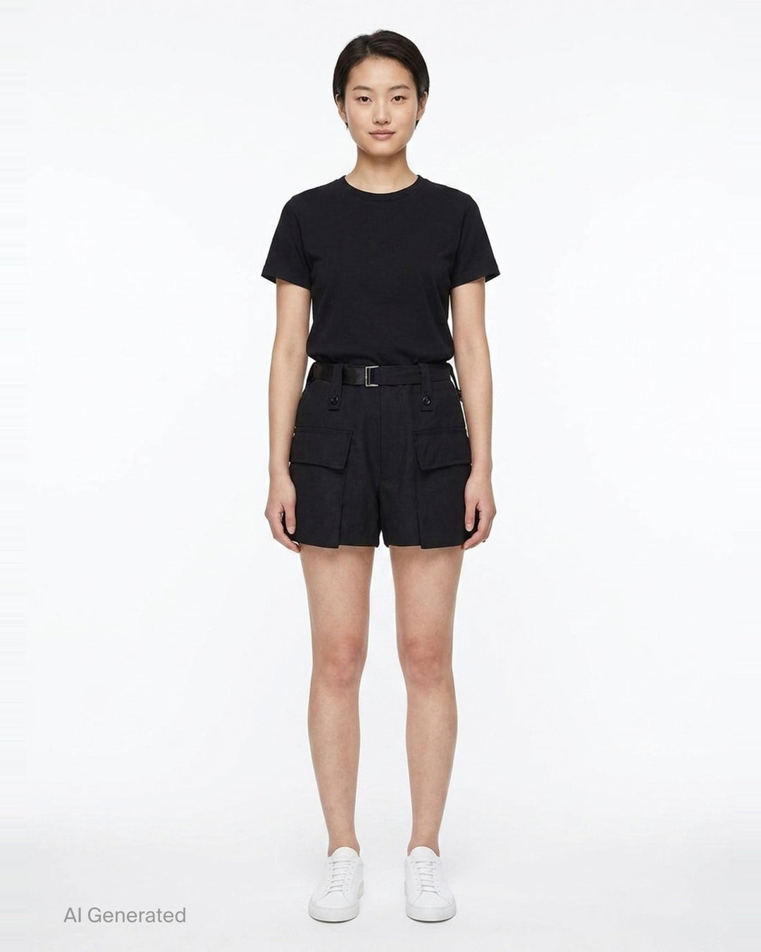 Belted Cargo Suiting Shorts | sacai | Club21 - front