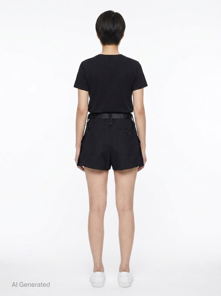 Belted Cargo Suiting Shorts | sacai | Club21 - back