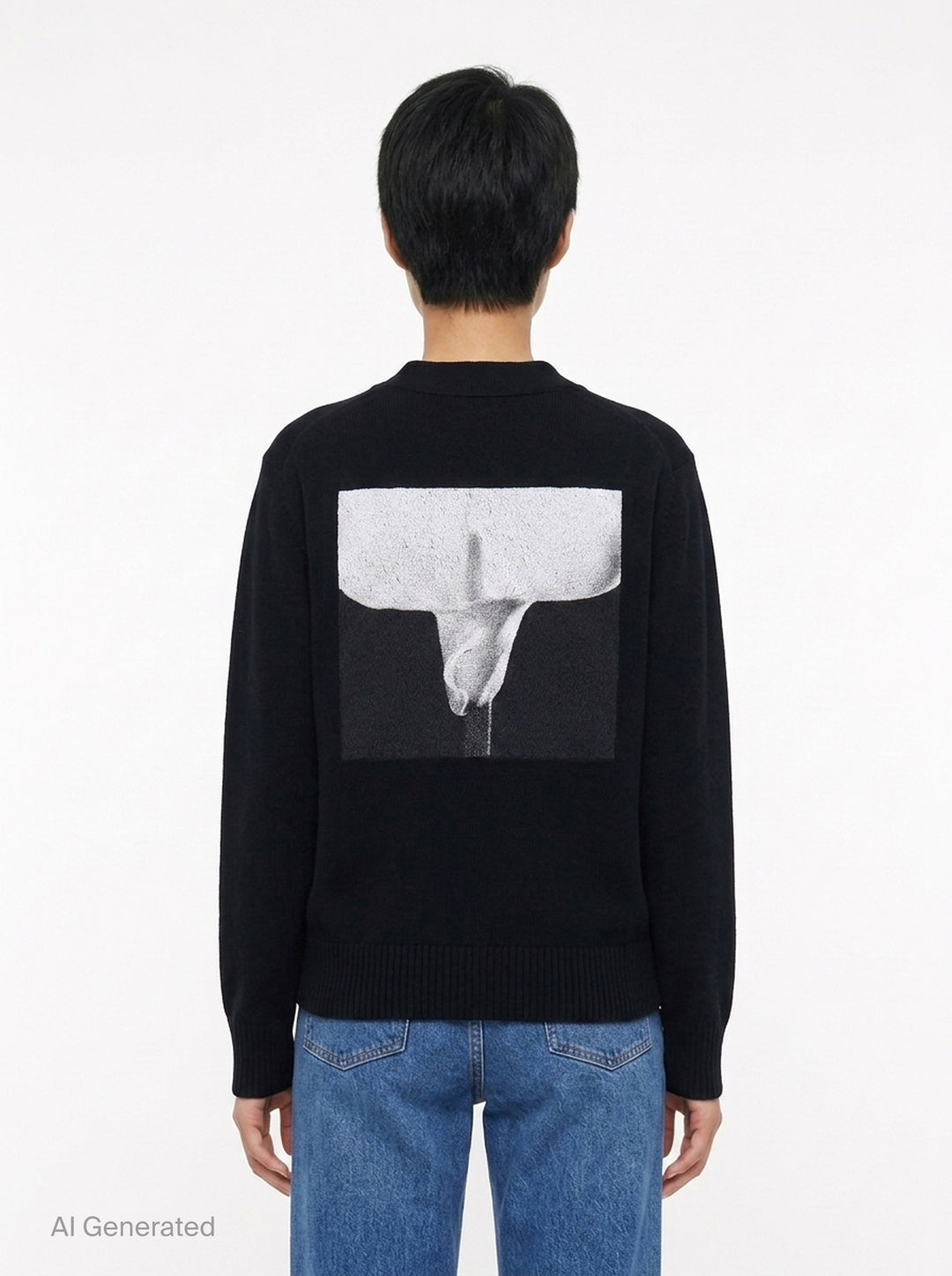 Black Button-Up Cardigan | sacai | Club21 - back