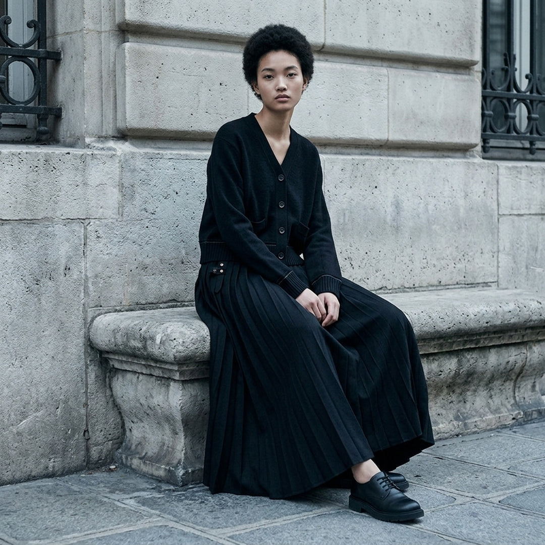 Black Pleated Maxi Skirt | sacai | Club21 - lifestyle