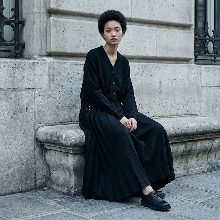 Black Pleated Maxi Skirt | sacai | Club21 - lifestyle