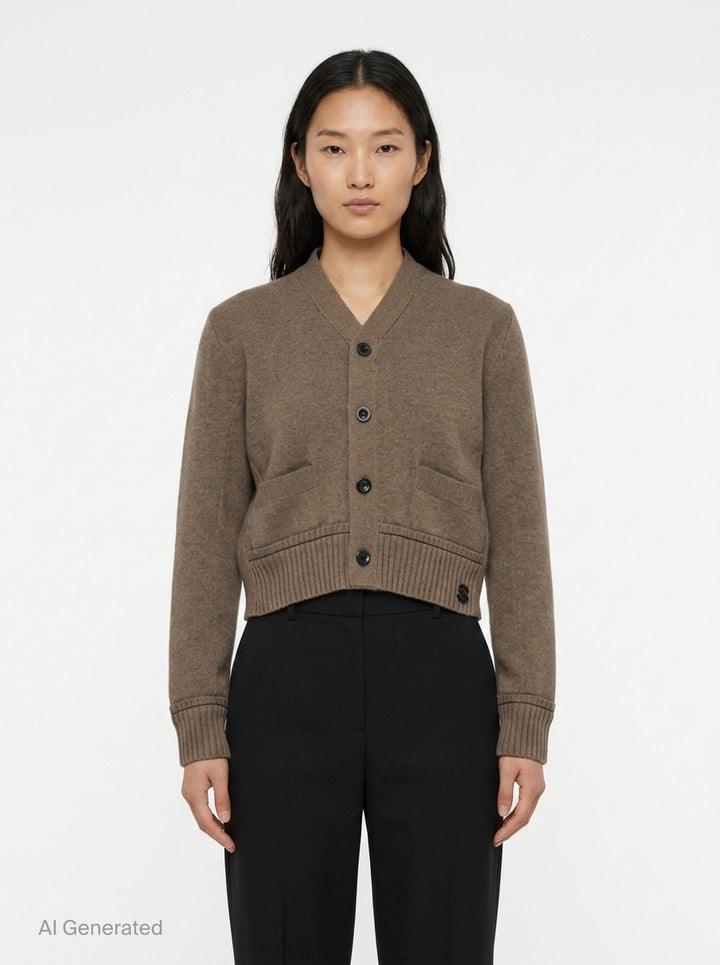 Cashmere Knit Cardigan | sacai | Club21 - front