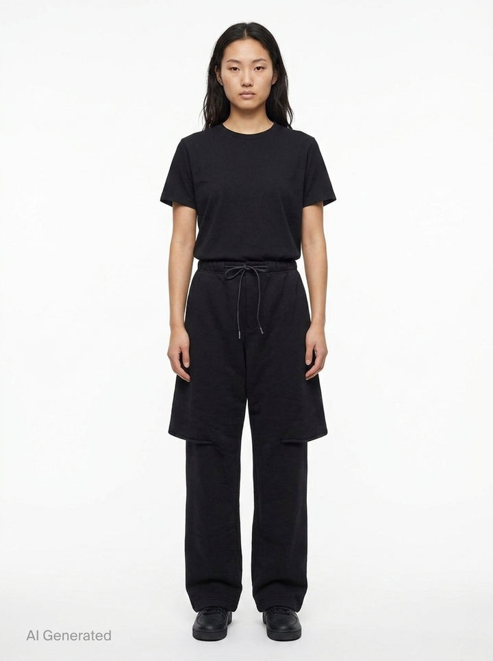 Cotton Jersey Layered Sweatpants | sacai | Club21 - front