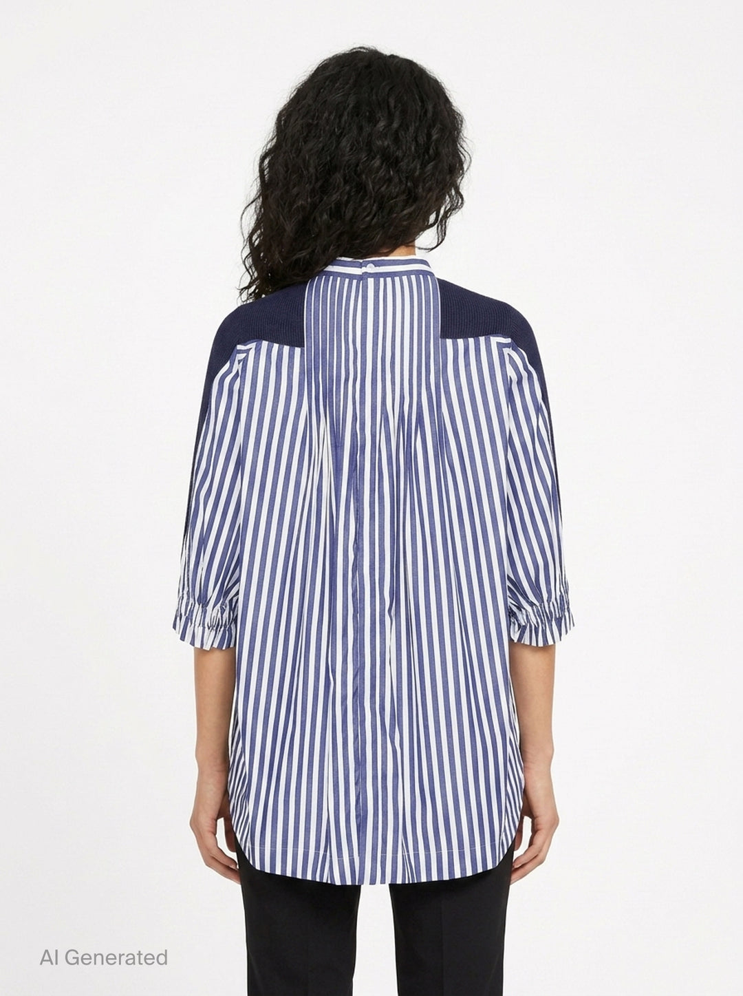 Cotton Knit Poplin Top | sacai | Club21 - back