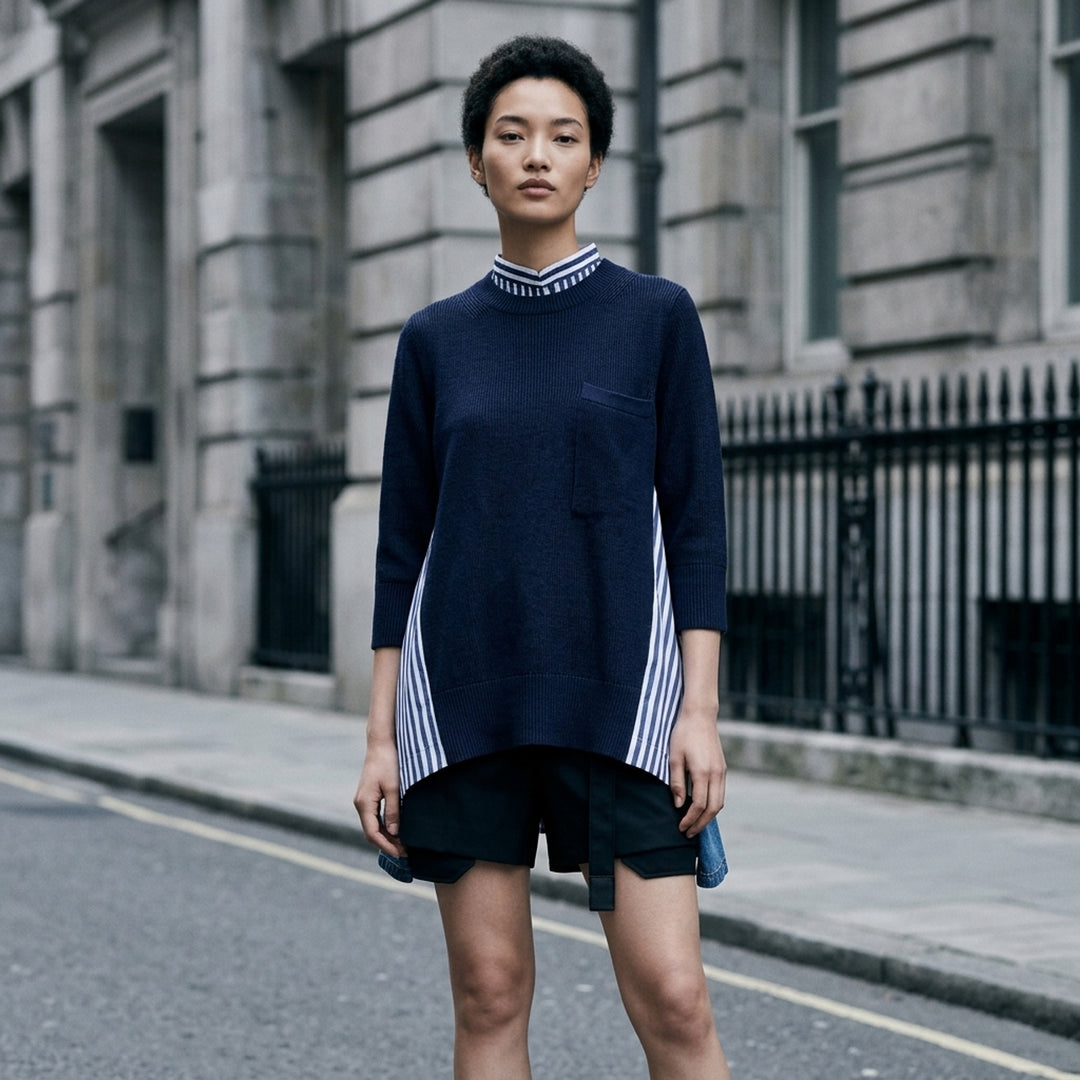 Cotton Knit Poplin Top | sacai | Club21 - lifestyle