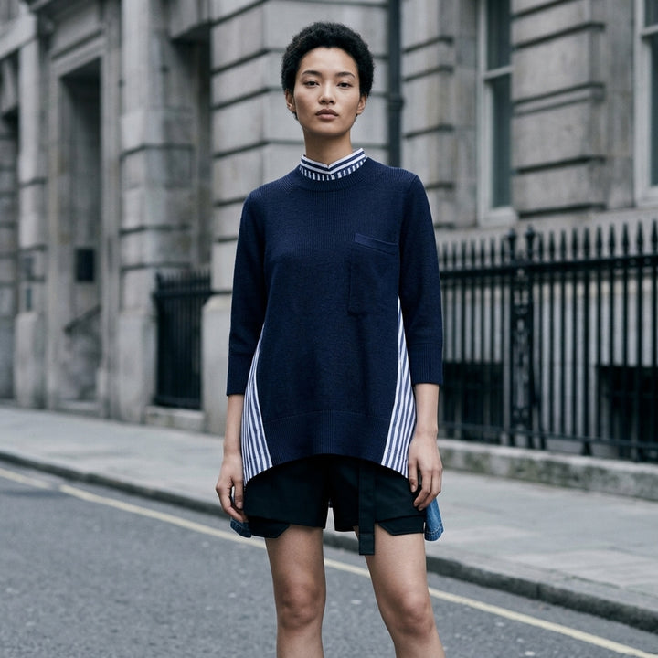 Cotton Knit Poplin Top | sacai | Club21 - lifestyle
