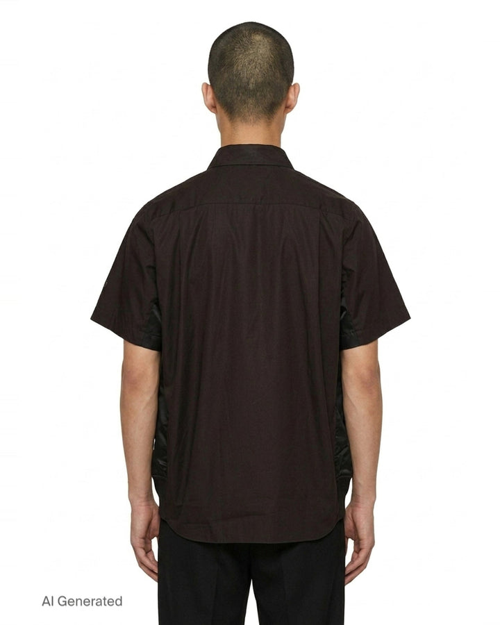 Cotton Poplin Mixed Media Shirt | sacai | Club21 - back
