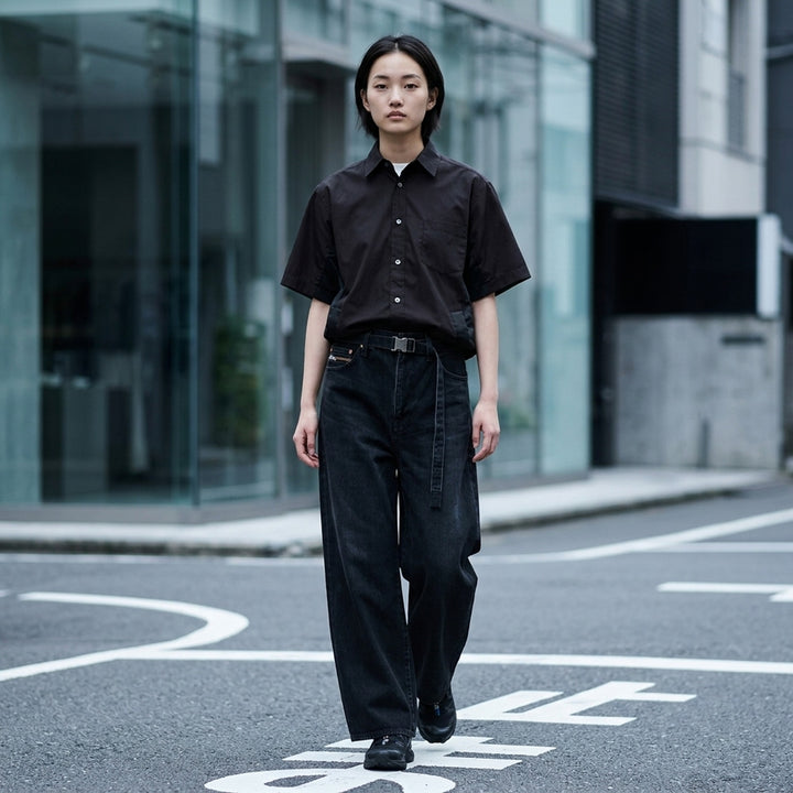 Cotton Poplin Mixed Media Shirt | sacai | Club21 - lifestyle