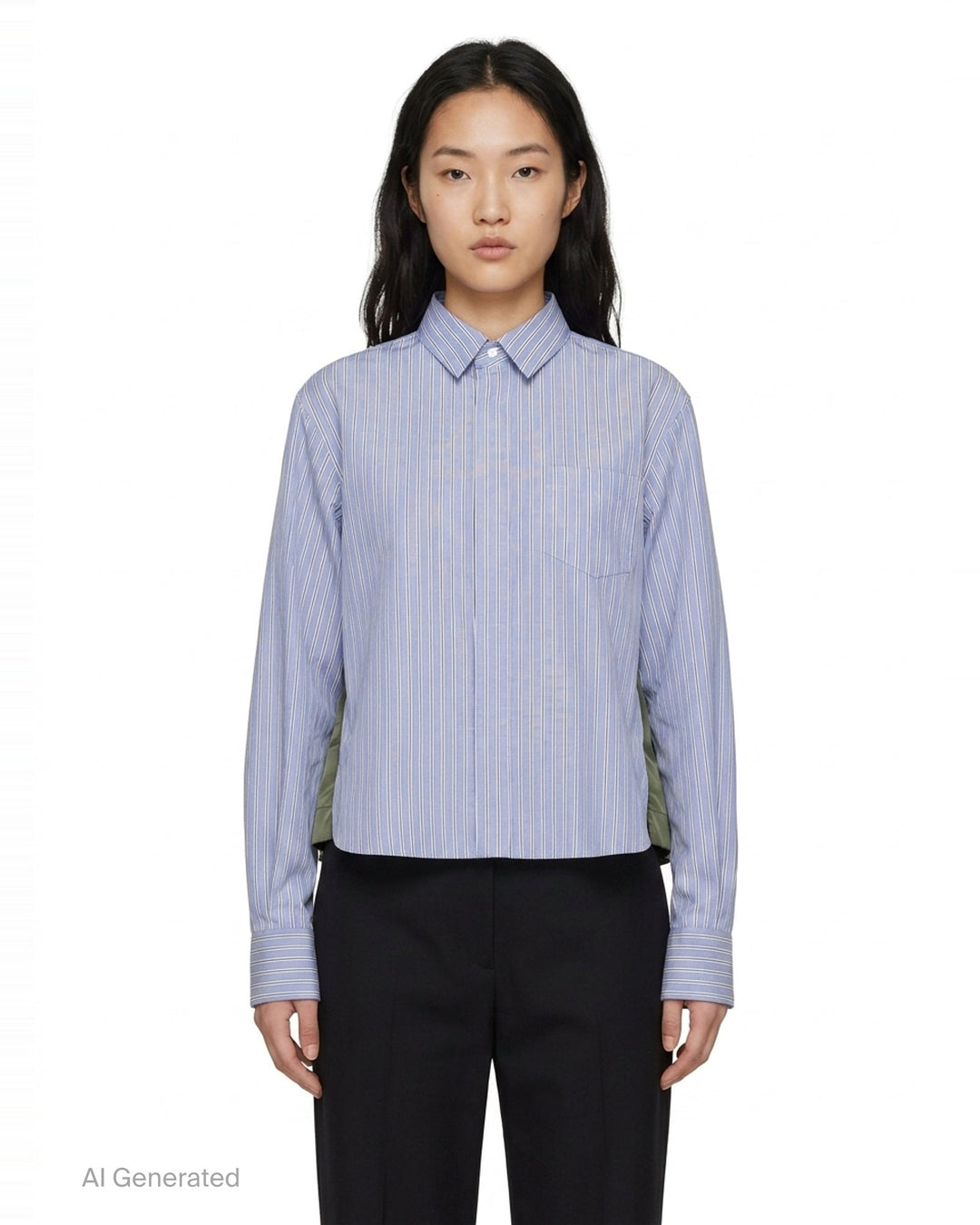 Cotton Poplin Nylon Twill Shirt | sacai | Club21 - front