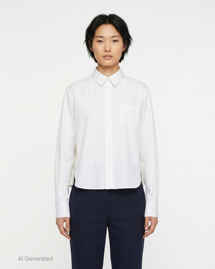 Cotton Poplin Nylon Twill Shirt | sacai | Club21 - front