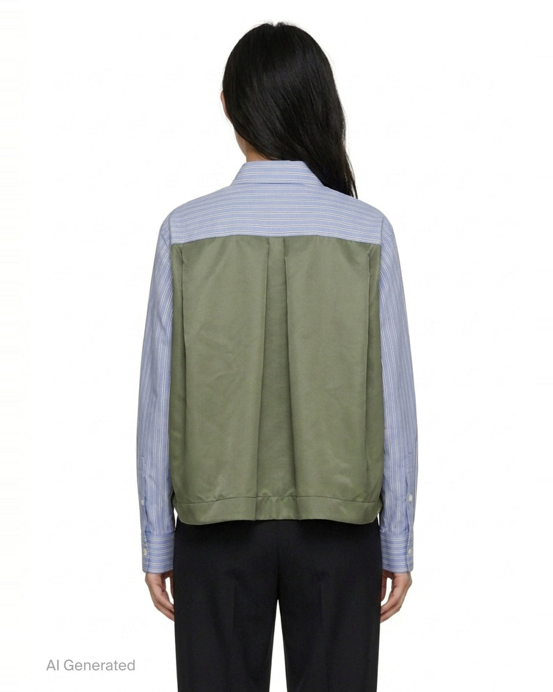 Cotton Poplin Nylon Twill Shirt | sacai | Club21 - back