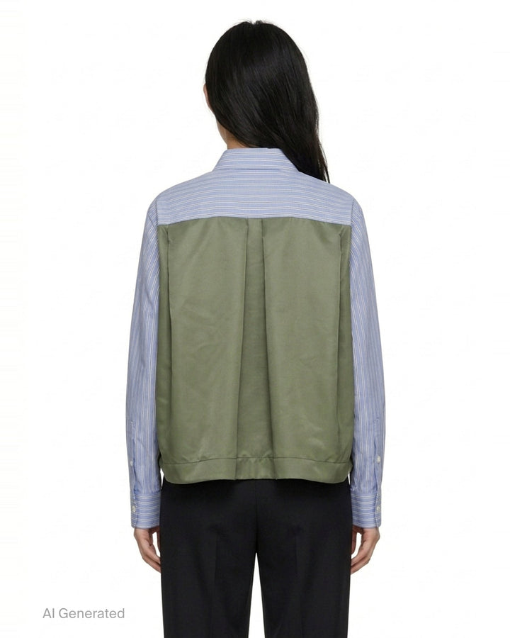 Cotton Poplin Nylon Twill Shirt | sacai | Club21 - back