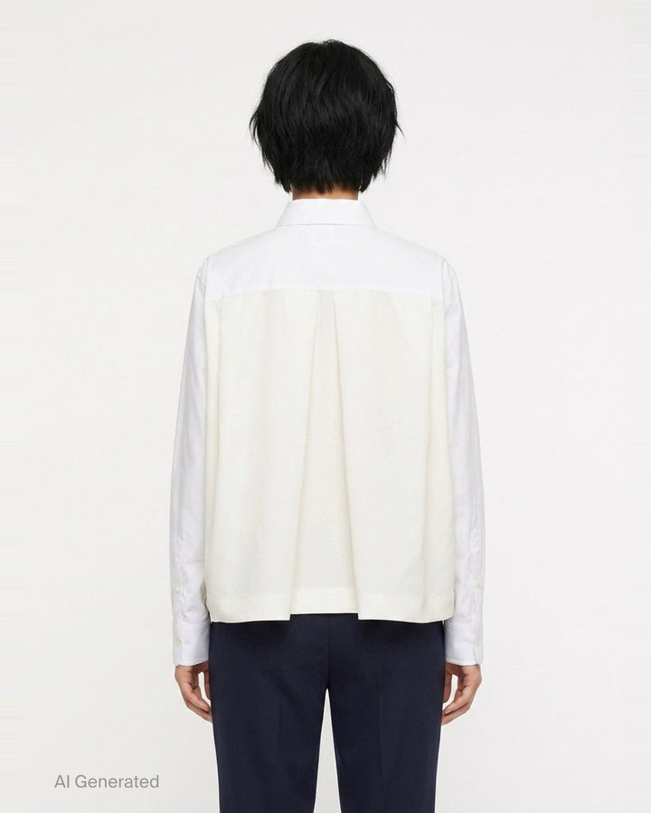 Cotton Poplin Nylon Twill Shirt | sacai | Club21 - back