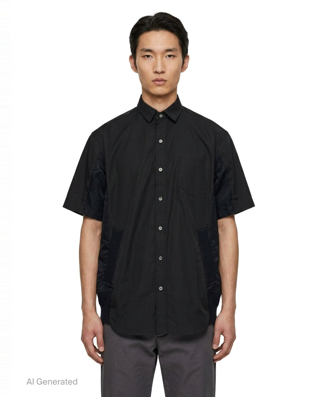 Cotton Poplin Short Sleeve Shirt | sacai | Club21 - front