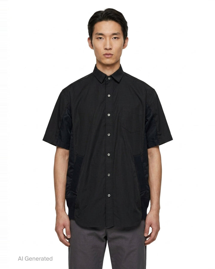 Cotton Poplin Short Sleeve Shirt | sacai | Club21 - front